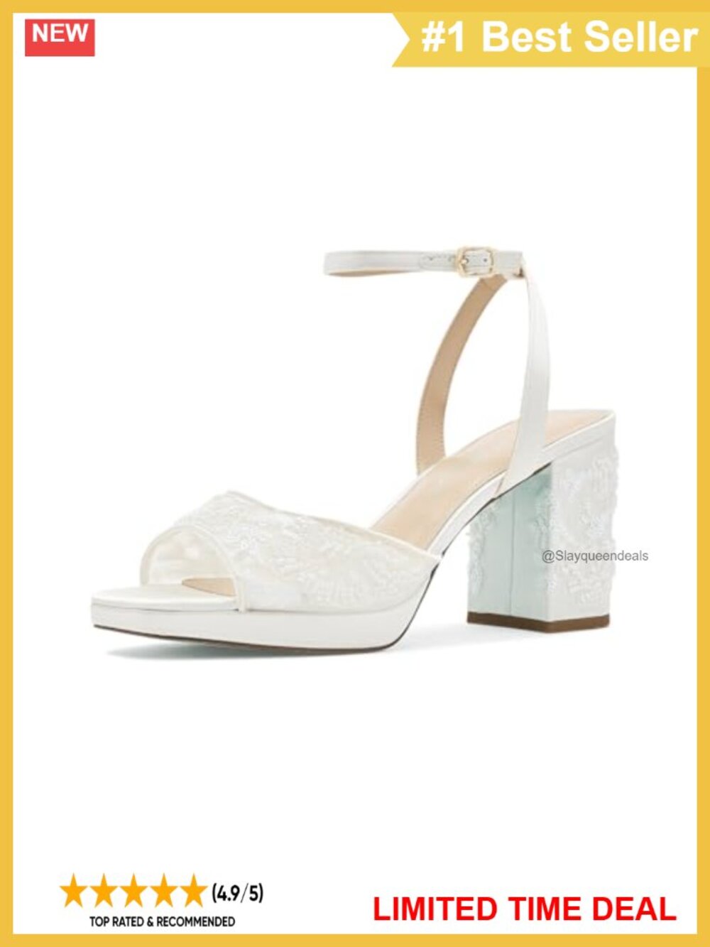 Mesh Platform Heeled Sandals Ankle Strap Block Heel 3.5 Inch